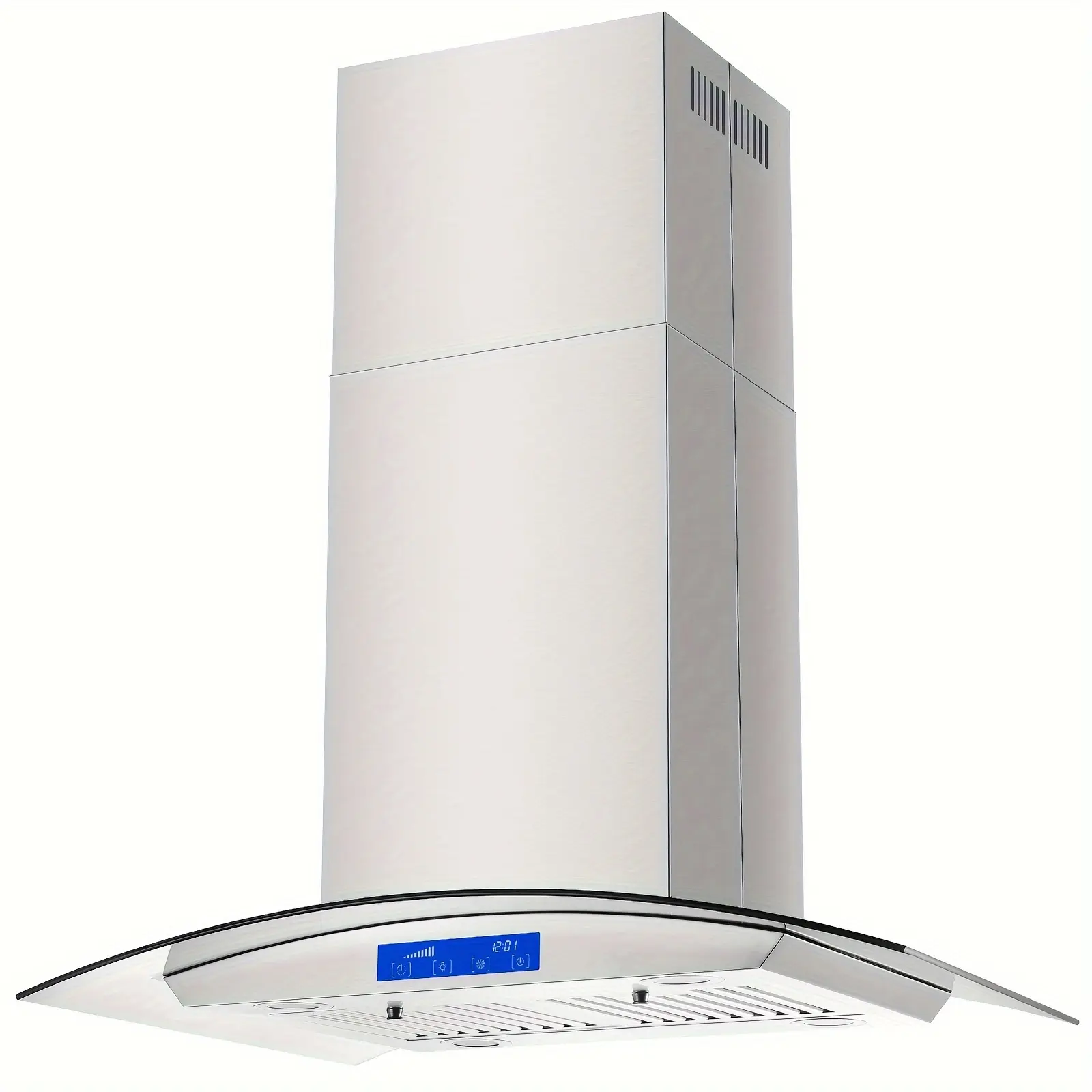 30-Inch 700 CFM Ceiling-Mount Island Range Hood, Stainless Steel Ducted/Ductless Convertible Stove Exhaust Extractor Fan, YY0275 Household Appliance with Durable Metal Motor