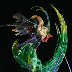One Piece Roronoa Zoro New World Sword Haki Attack Luminous Statue Anime PVC Figure Collectible Figurine Display