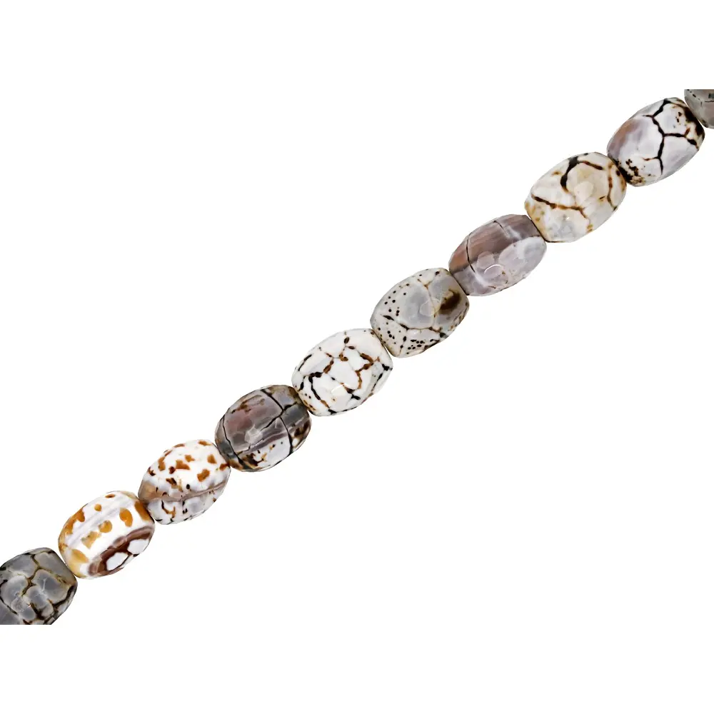 JTV Quench Crackled Agate 15x20mm Faceted Barrel Large Hole Bead Strand 16 inches