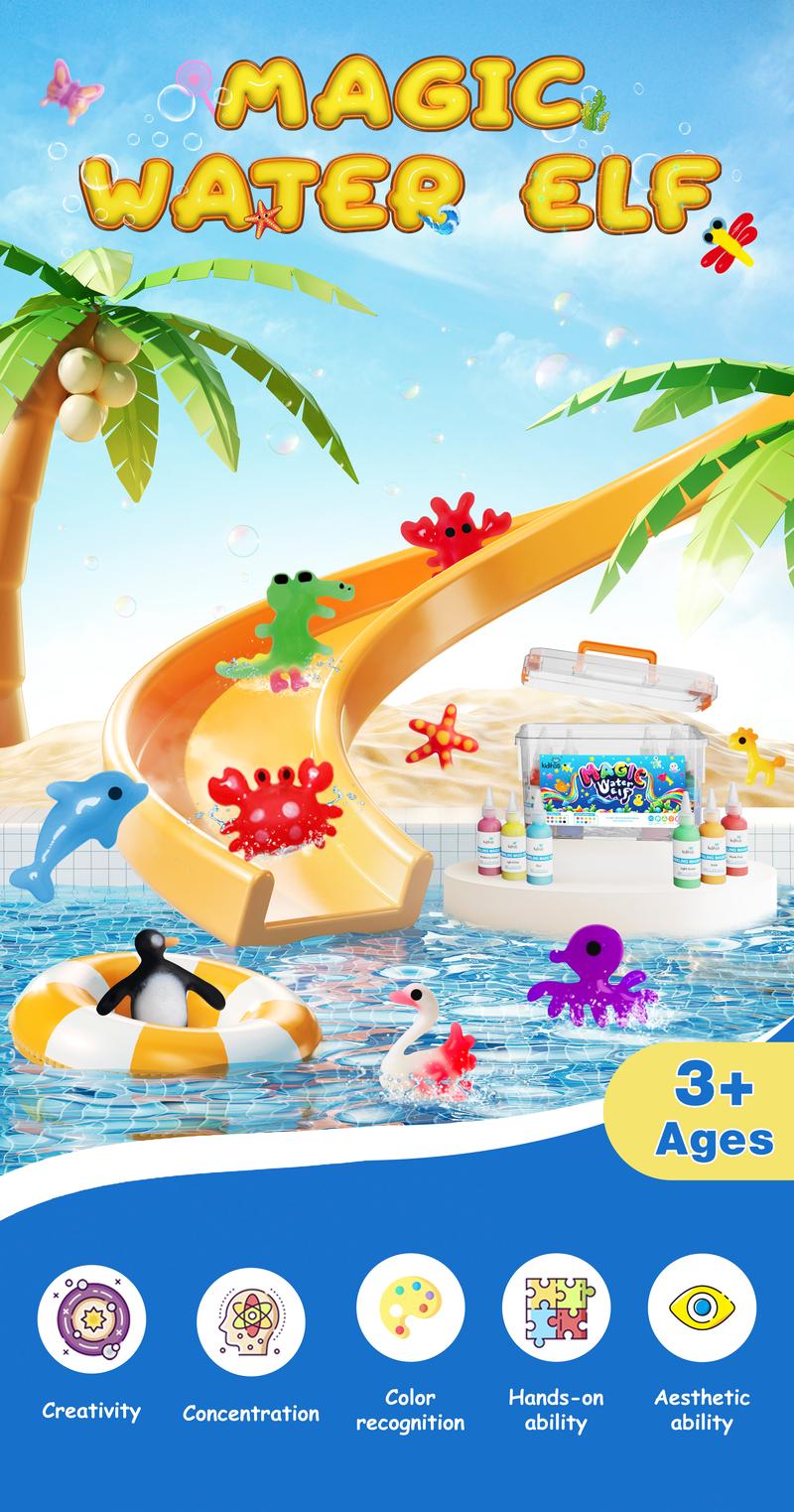 Kiditos  Magic Water Elf Toy Kit with Magic Gels, Molds - Imaginative Play, Christmas Gifts, Birthday Gifts, Party Favors, and Family-Friendly DIY STEM Projects