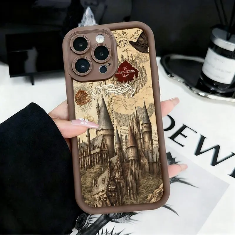 Retro castle architecture pattern phone case. Compatible with iPhone 17 Pro Max/16 Pro Max/15 Plus/14/13/12/11, TPU soft case. Compatible with Galaxy S26 Ultra/S25 Plus/S24/S23, Dopamine color. Compatible with Galaxy A54/A53/A33/A15.