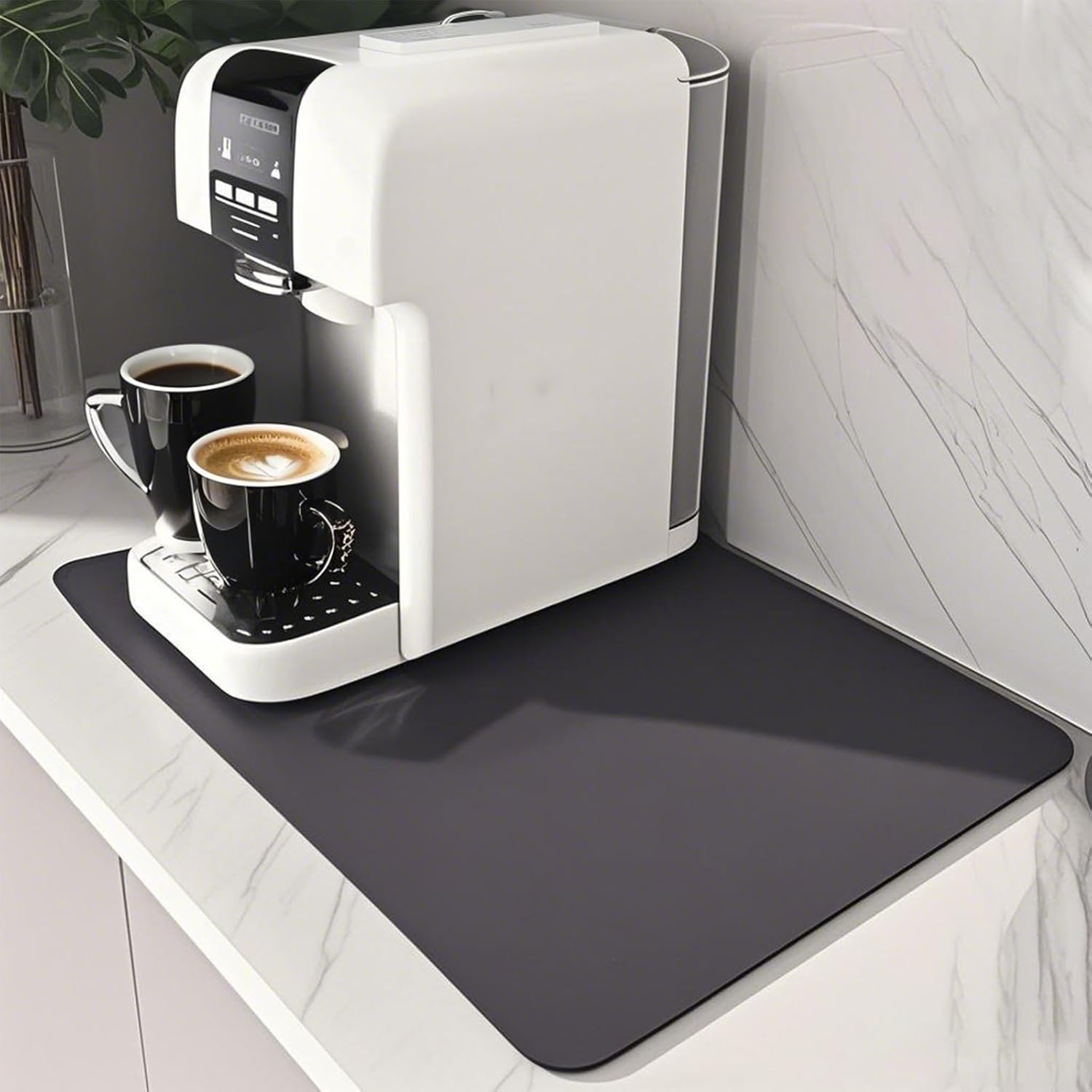 12"x19" Dish Drying Mat for Kitchen Counter, Coffee Mat, Rubber Backed, Absorbent, Thick Rectangular, Traditional Bar Accessories, Coasters, Tableware