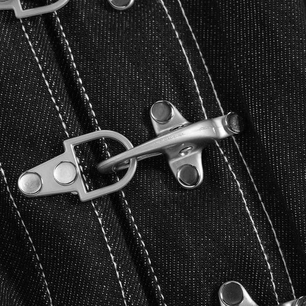 Aelfric Eden Vintage Metal Button Raw Barrel Jeans Mid-low Rise Baggy Jeans Unisex  Big Pocket Barrel Pants Loose Oversized Baggy Wide Leg Jean Casual Hip Hop Y2K Denim Pant Streetwear