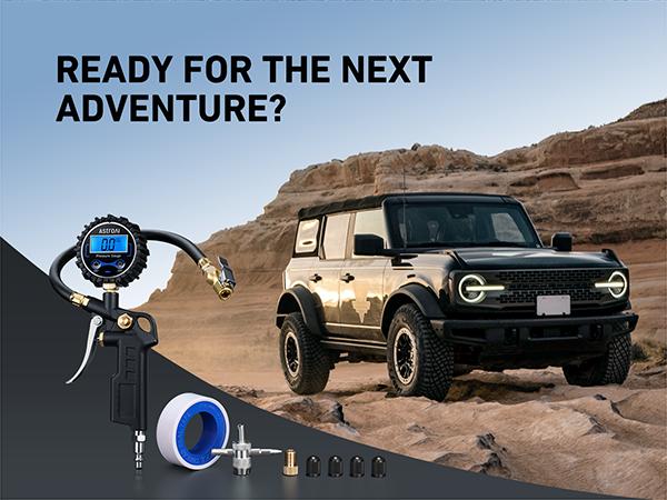 【Valentine's Day Gift】AstroAI Digital Tire Pressure Gauge with Inflator 250 PSI Air Chuck & Compressor Accessories Accuracy Measurement Durable Brass Components Automotive Vehicle Tool