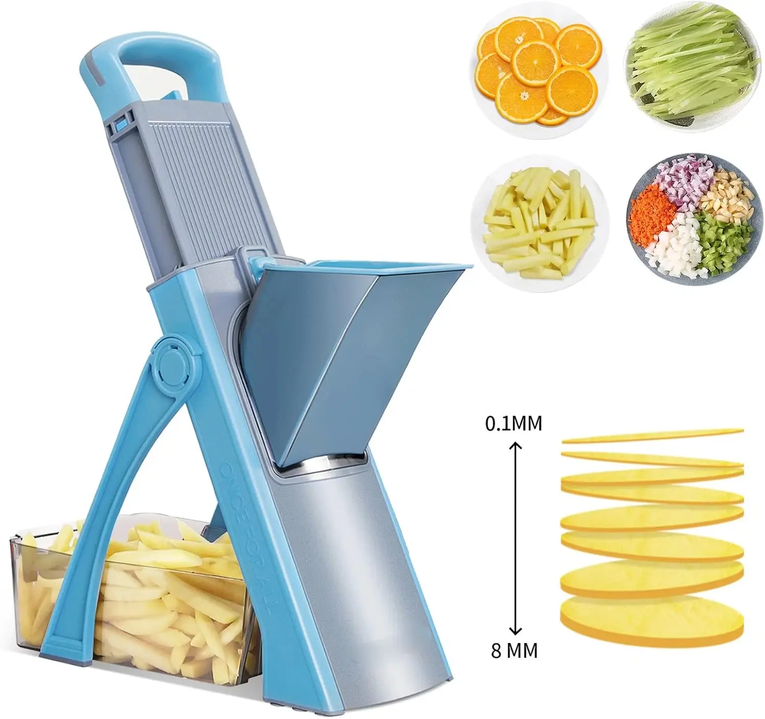 Safe Mandoline Slicer & Vegetable Chopper – Adjustable Thickness, 40+ Cutting Styles, Professional Kitchen Cutter