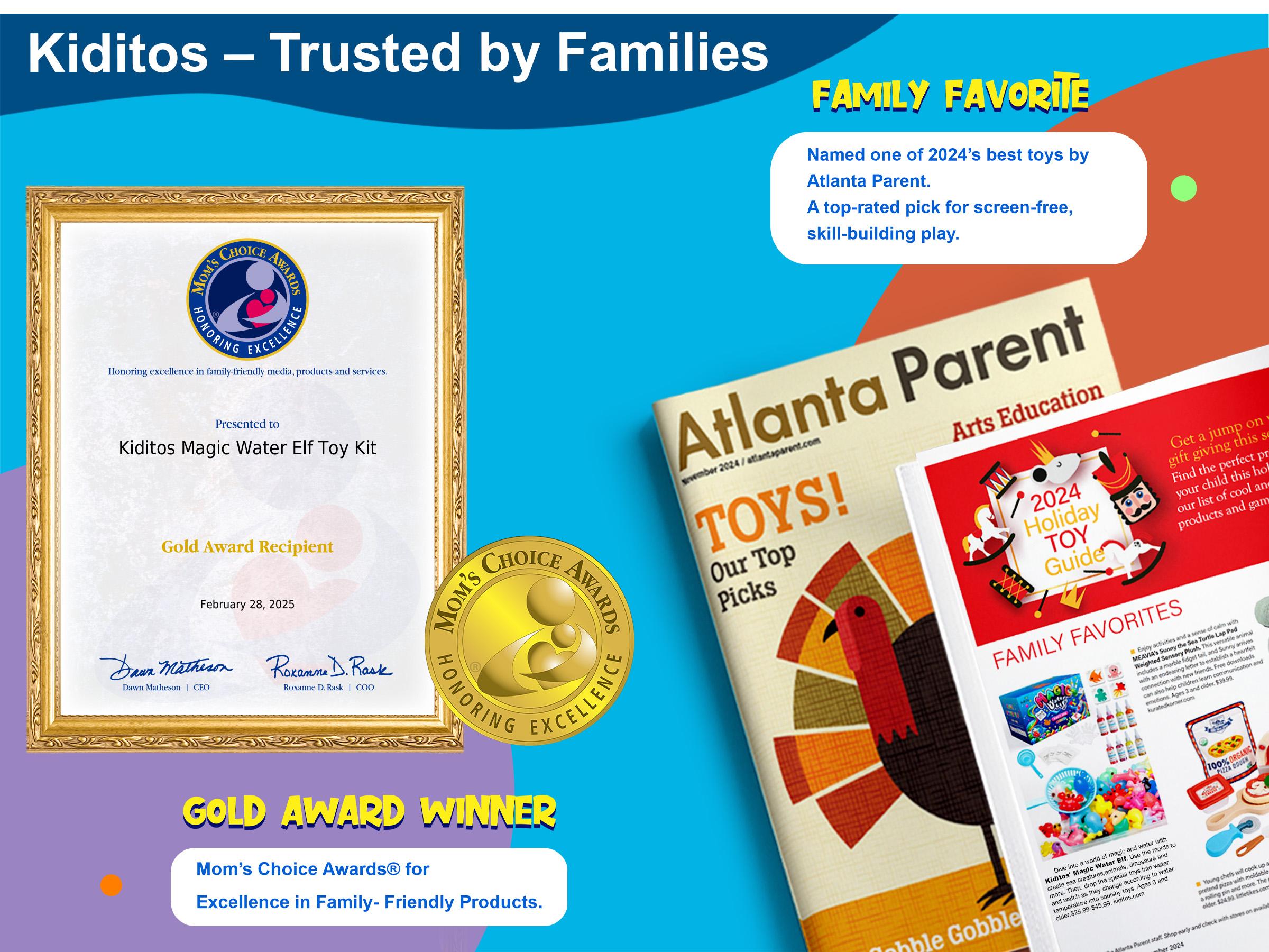 Kiditos Glow in the Dark Magic Water Elf Toy Kit Aqua Fairy Water Gel Kit with 8 Magic Gels & 10 Molds Create DIY Summer Toys for Kids