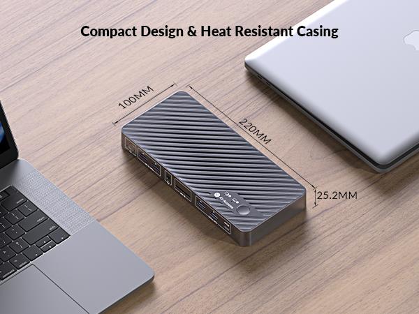 AV Access iDock M10 KVM Switch Docking Station for MacBook & Desktop PC, Dual 4K HDMI Displays, 10-in-1, 100W Power Delivery, EDID Emulation