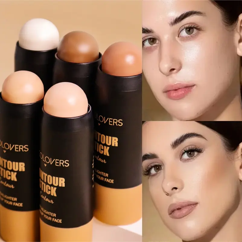 5pcs/set Brightens Contours Face Contour Stick, Matte Buildable Contour, Multi-purpose Dark Circles, Christmas Gift, Gentle and Delicate, Creates Various Makeup Looks, Daily Makeup