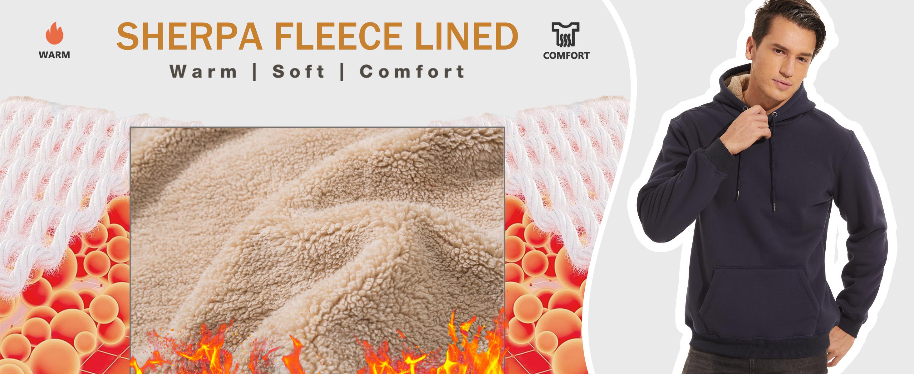 MAGCOMSEN Men's Heavy Hoodie Sherpa Fleece Lined Pullover Thick Spring Winter Hooded Sweatshirt Fallfreshness Outdoorfun