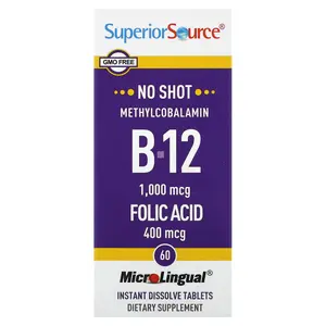 Superior Source Methylcobalamin B-12, Folic Acid, 60 Instant Dissolve Tablets