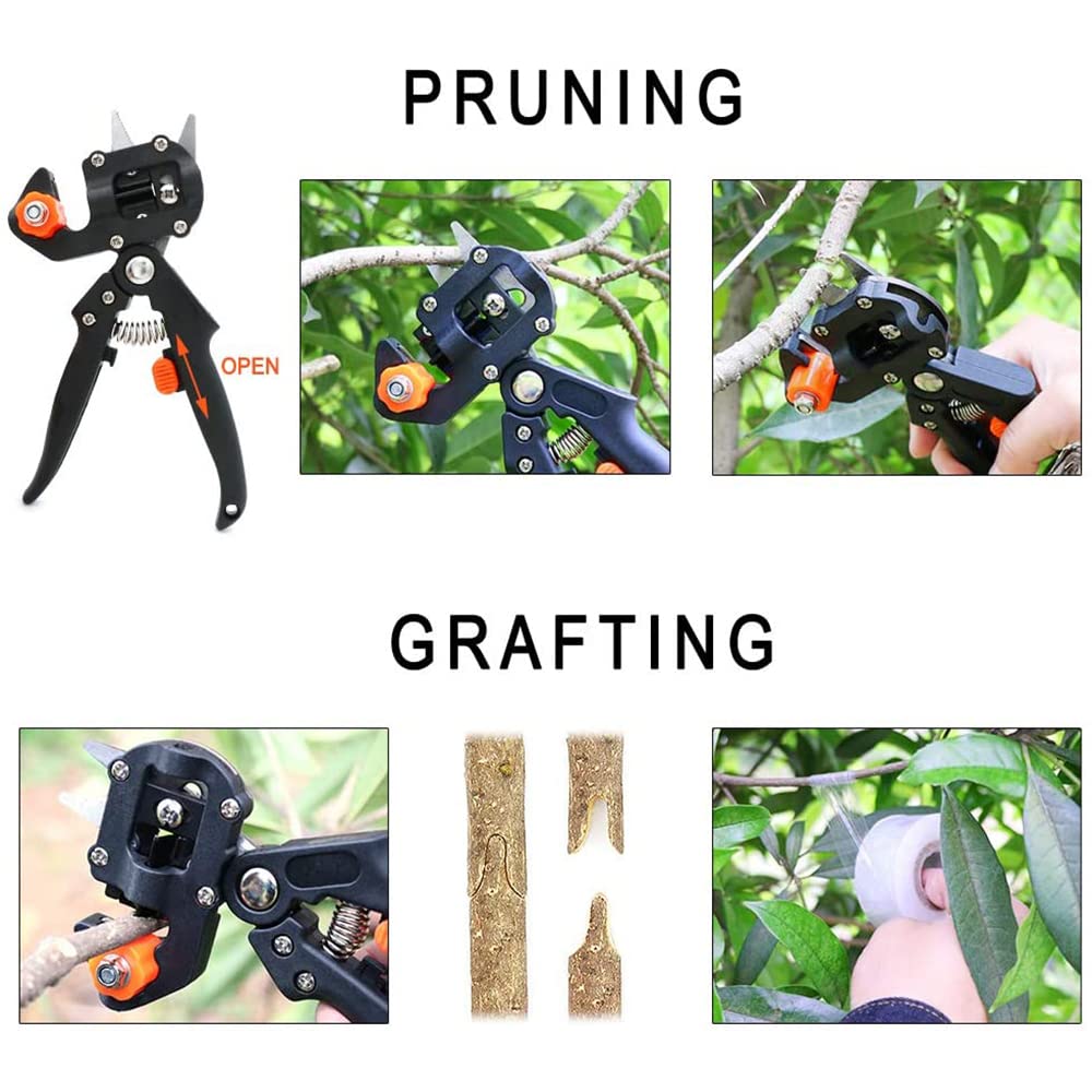 2 in 1 Grafting Tool Pruner Kit Gardening Pruning Tool for Fruit Tree Grafting Branch Trimming Cutting