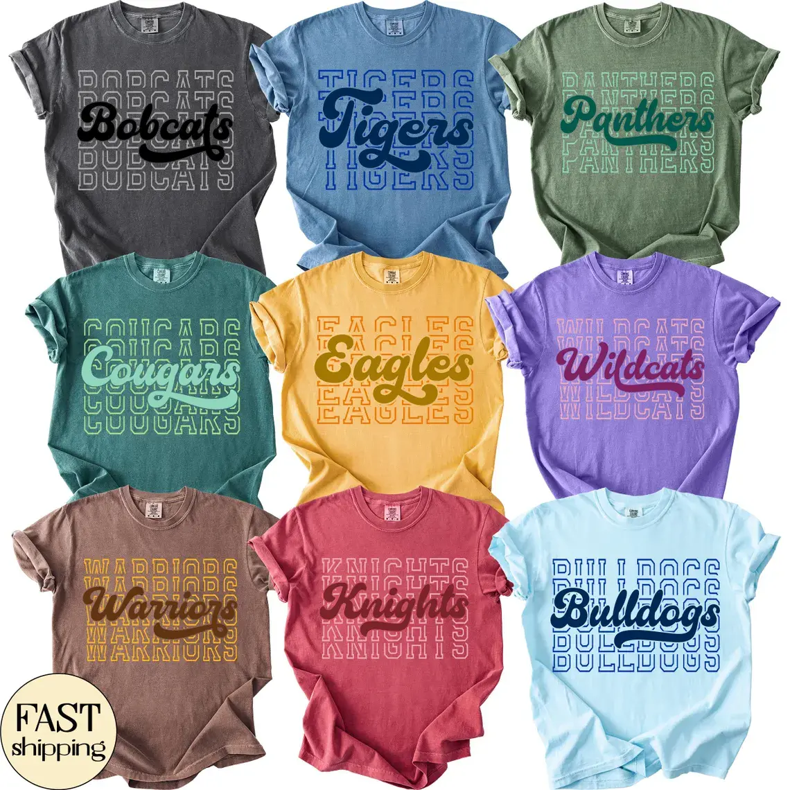 Comfort Colors School Mascot Shirt: Custom School Spirit Wear Tshirt, Game Day Tee, Personalized Mascot Team Shirt, Football Season Shirt