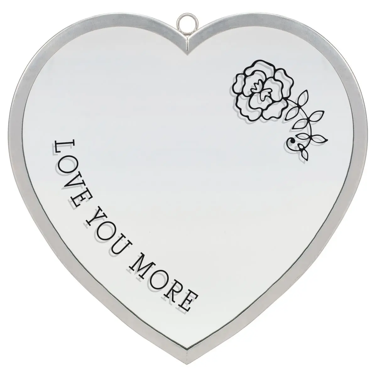 212 MAIN 12x12 in Silver Metal Heart-Shape Glass Wall Mirror, Wall Hanging Floral Decor, Mount Bathroom Mirror for Home Improvement Accent Fixture