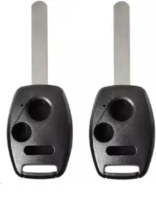 Set of Two 3 Button Remote Key Shell Case with Chip Hold Replacement for Honda 2003-2013 Models FCC ID: OUCG8D-380H-A (No Chip or Electronics Included)