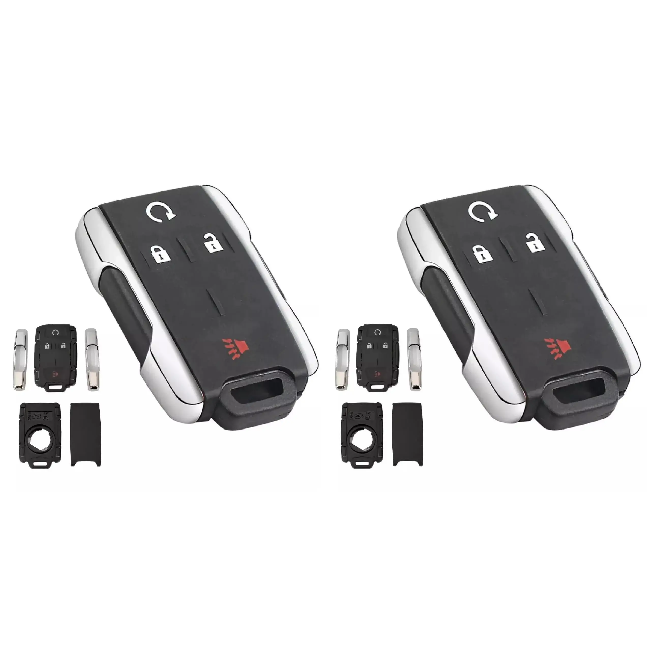 Set of Two 4 Button Remote Keyless Entry Fob Shell Replacement for Chevrolet Colorado 2015-2021 PN: 13577770, 84540865 (No Electronics or Circuit Board are Included.)