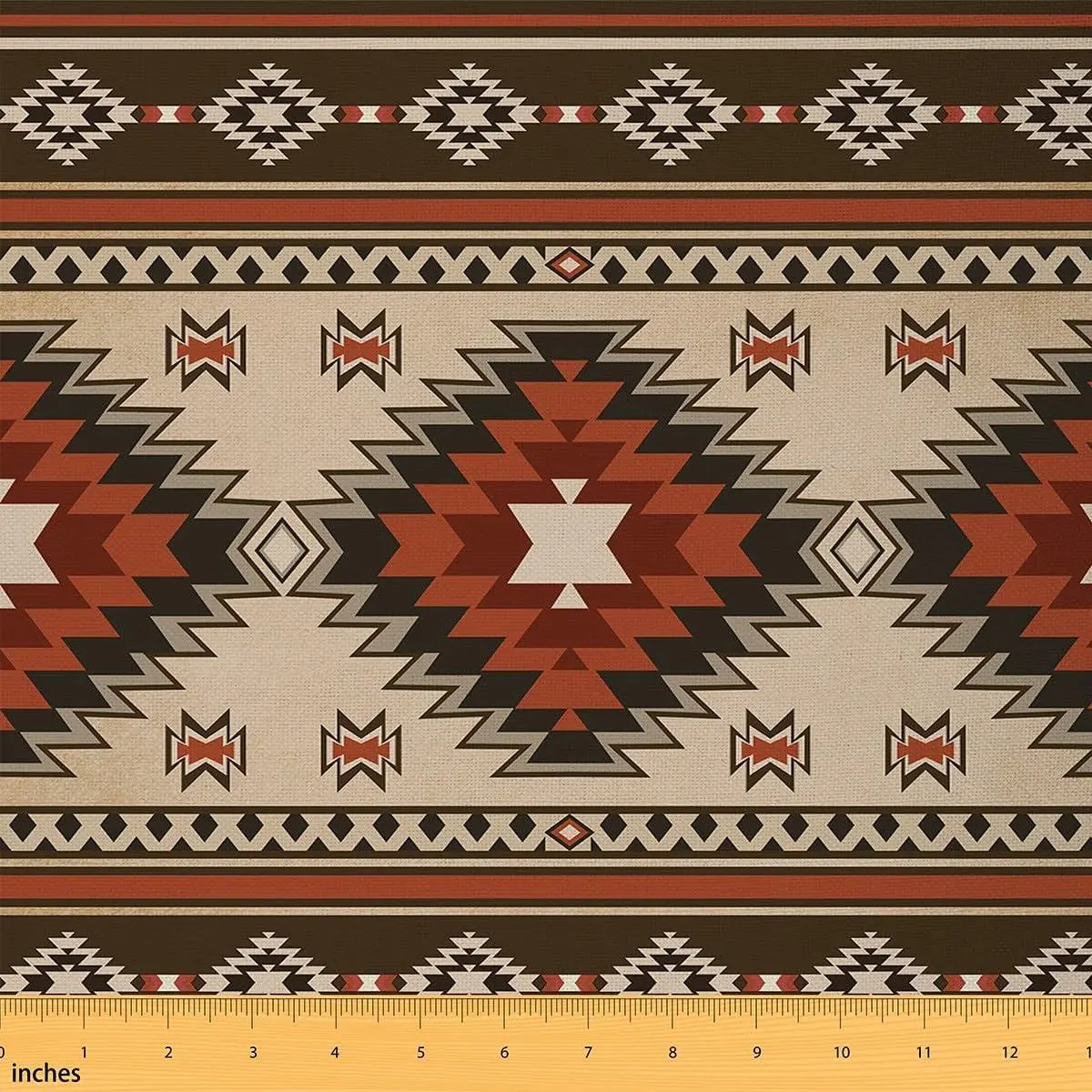 Feelyou Western Upholstery Fabric by The Yard - Polyester, Medium Weight, Waterproof, Indoor/Outdoor Aztec Print Soft Flannel for Chairs, Home DIY Projects, American Rustic Tribal Decor