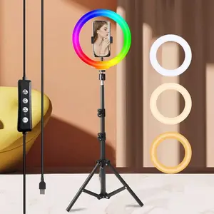 12" Adjustable RGB Selfie Ring Light Set with Stand and Phone Holder, 25 RGB Lighting Modes, Remote for iPhone &Android Camera. LED Halo Light for Photo, Video Recording, TikTok.  Valentines SuperBowl