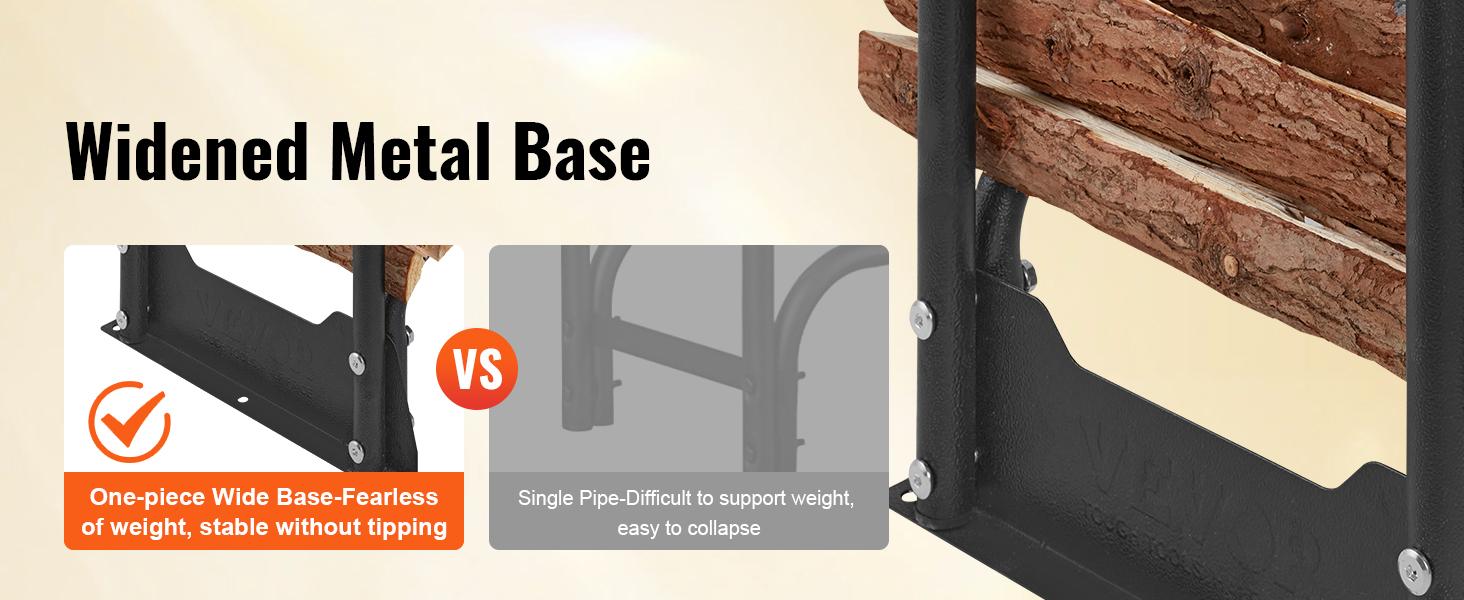 VEVOR 12.7FT Outdoor Firewood Rack with Cover, 152x14.2x46.1in,Heavy Duty Firewood Holder & 600D Oxford Waterproof Cover for Fireplace, Patio, Indoor/Outdoor Log Storage Rack for 3/4 Cord of Firewood Organiser Room