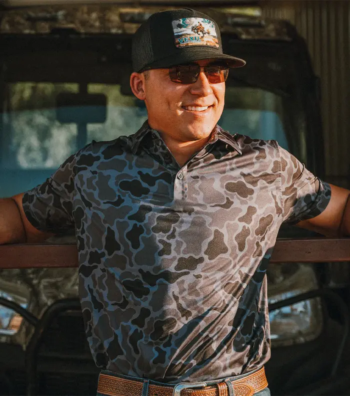 Master Golf Hot Trend 2026 Vexl - Polo - Black Retro Camo