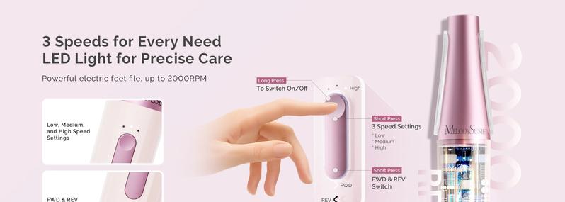 PC800G Rechargeable Feet Callus Remover, ginger nail treatment and portable foot care tool