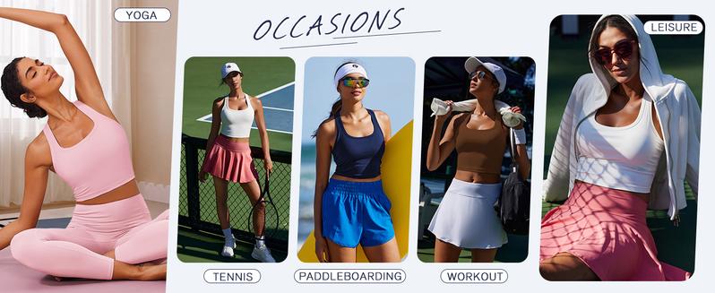 PINSPARK Sports Bra Longline Racerback Tank Tops for Women Padded Workout Yoga Top OutdoorFun