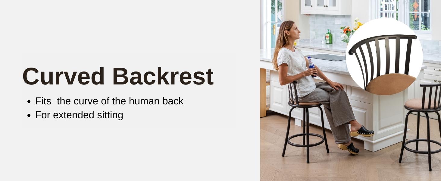 【Deals For You Days】Homy Casa Brown Swivel Barstools with Back, Faux Leather, 24/29 Inch Armless, Adjustable Height, Built-in Footrest, Swivel Seat Furniture Home