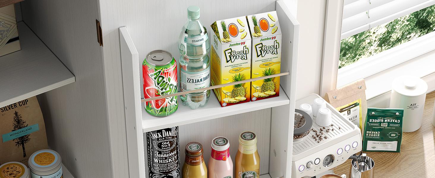 【SPOTLIGHT DAY】ONBRILL 71" Tall Farmhouse Kitchen Pantry Cabinet with 6 Door Shelves & Drawer Wood Storage Cabinet 2 Adjustable Shelves 4 Barn Doors Freestanding Cupboard for Kitchen Dining Room