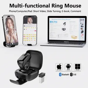 Xring Mouse Ring TikTok Scrolling Remote Control with Touchpad, Bluetooth/2.4G Wireless Air Mouse for Short Video, Page Turner for Kindle APP, Selfie and Video Remote, For IPhone/IPad/Android/Tablet/Mac/PC/Laptop