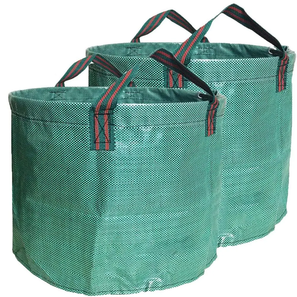 16 Gallon Garden Garbage Bag, 1 Count Reusable Heavy-duty Garden Garbage Bag, Foldable and Sturdy Garden Garbage Bag with Handle for Gardening to Collect Green Grass Leaves, Durable Garden Cleaning Tools, Garden Equipment