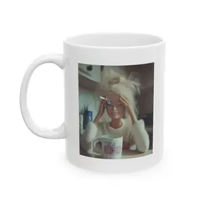 Funny Exhausted Doll Coffee Mug – Relatable Chaos Morning Mug – Messy Hair Meme Mug – Sarcastic Humor Coffee Cup – Funny Office Mug – Unique Gift for Friends or Coworkers