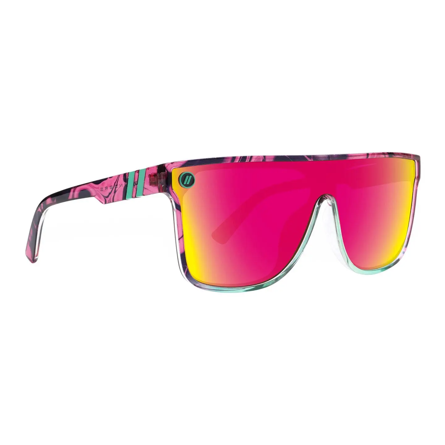 Scifi Buttery Bros | Blenders Eyewear | Polarized Sunglasses Gloss Pink Purple Acid Fade Teal Frame Unisex Medium Large UV Protection