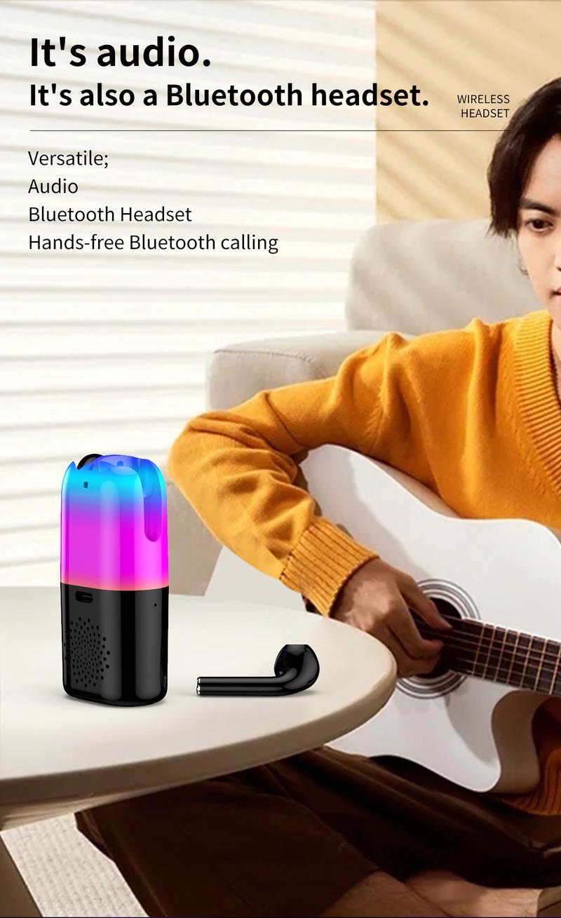 Wireless Earbuds with Colorful Lighting Effects Compact Size, Big Sound Hi-Fi Speaker Earbuds comfortable call