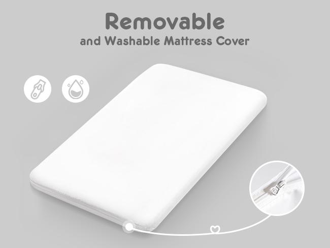 HARPPA 3-in-1 Foldable Baby Bassinet Bedside Sleeper, Rocking Bassinet with Mattress & Cover, Height Adjustable Bassinet for Baby with Wheels, Crib For Infant