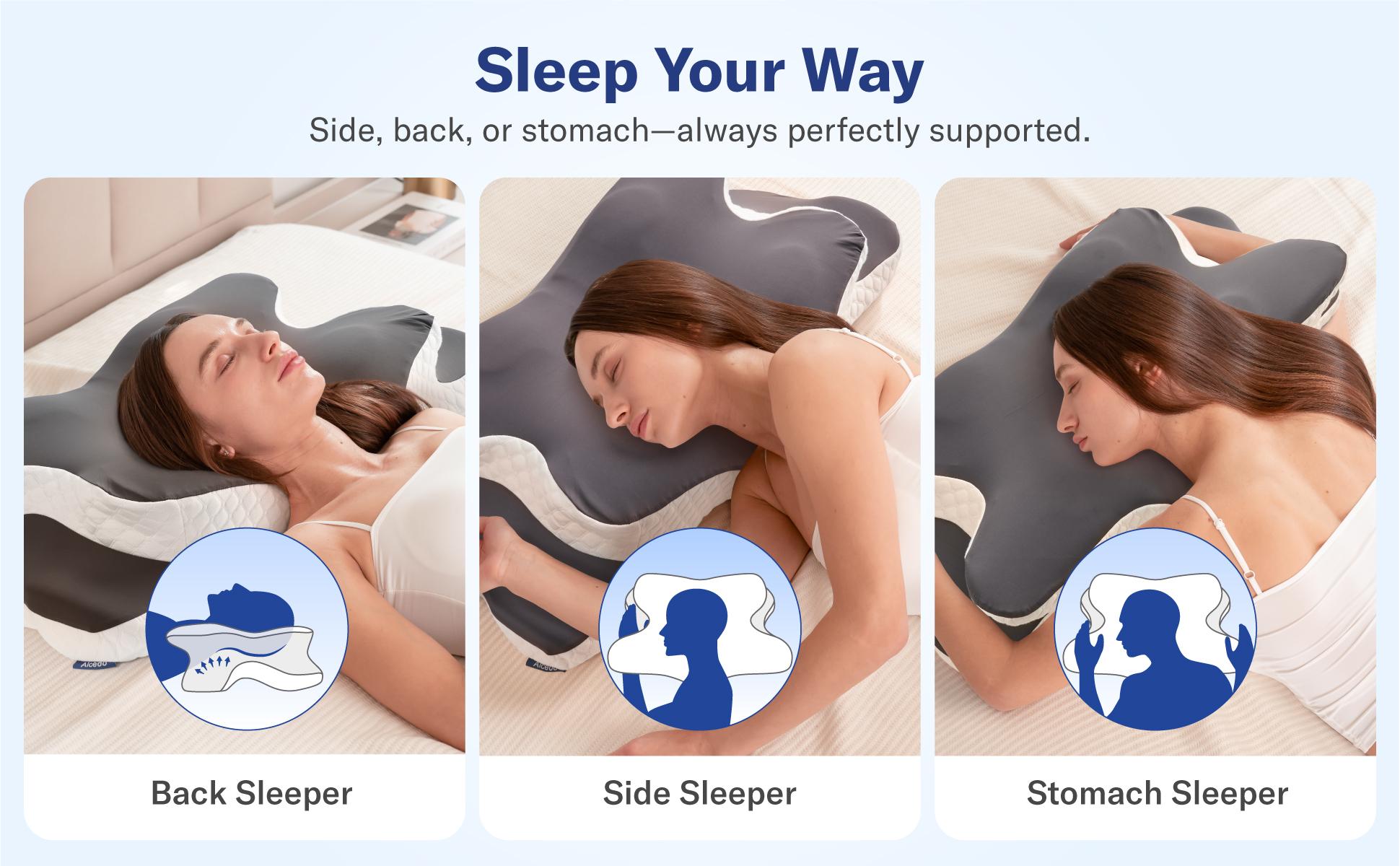 Alcedo Cervical Memory Foam Pillow for Neck and Shoulder Pain Relief, Adjustable Ergonomic Contour Orthopedic Pillow with Cervical Support for Side, Back and Stomach Sleepers Alcedo Cervical Memory Foam Pillow for Neck and Shoulder Pain Relief, Adjustable Ergonomic Contour Orthopedic Pillow with Cervical Support for Side, Back and Stomach Sleepers