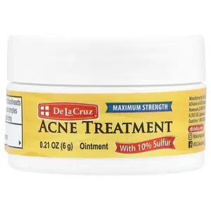 De La Cruz Acne Treatment Ointment with 10% Sulfur, Maximum Strength, 0.21 oz (6 g)