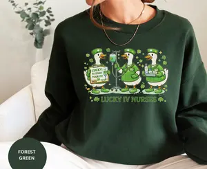 IV Nurse St. Patrick's Day Sweatshirt, IV Nurse Day Week Gift, Infusion Nurse, IV Therapy Nurse Gift