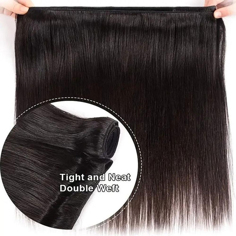 Rovess Straight12A Brazilian Hair Bundles 3/4 Bundles Long Hair 16-30Inch Extensions  Human Hair Natural  Black 100%  Raw Virgin Hair