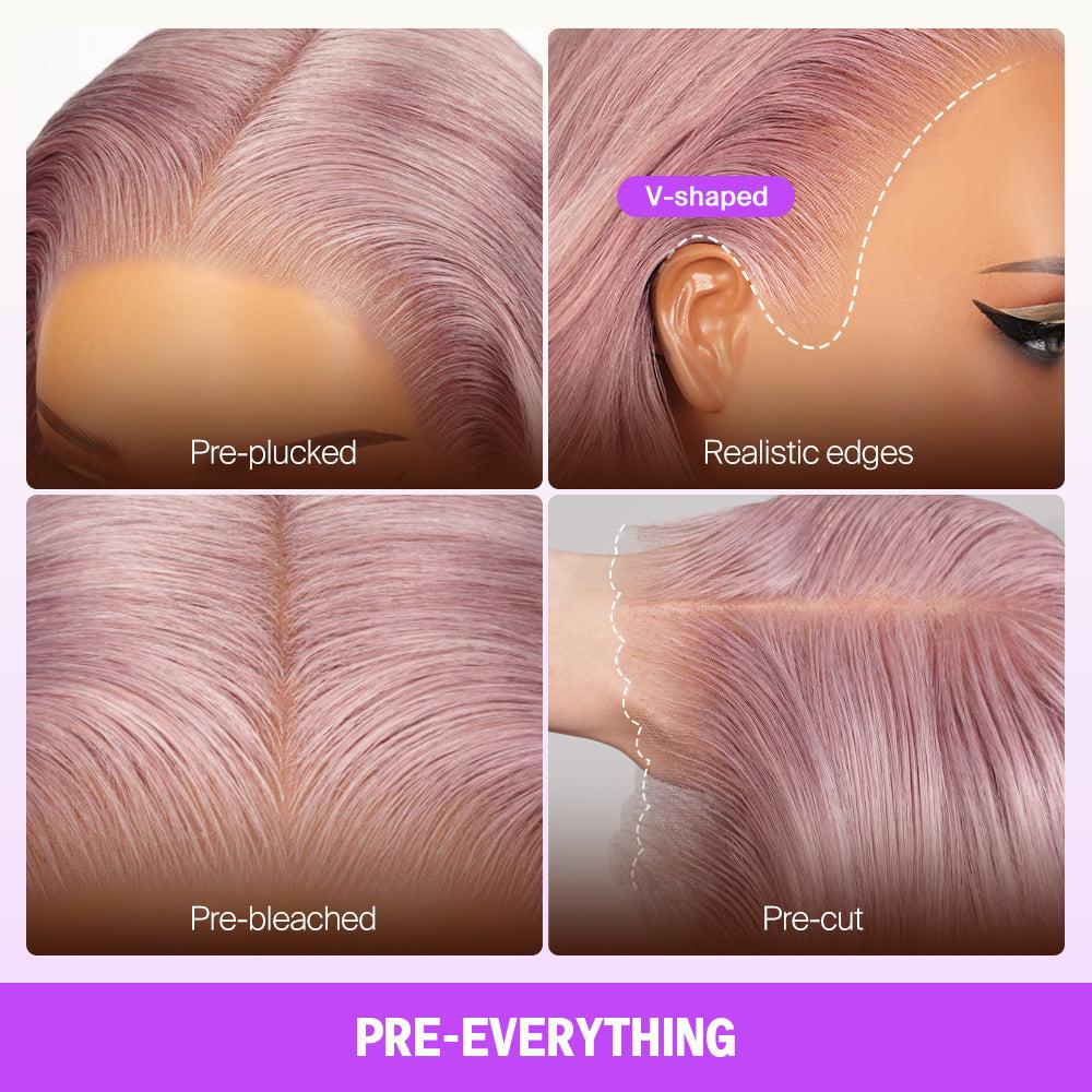Megalook Hair 13x6 Three-Go Lavender Purple Glueless Wigs Silky Straight With Drawstring 100% Human Hair Wig Lace Front Wig Elegant Ombre Design 320℉ Heat Resistant SpringStatements