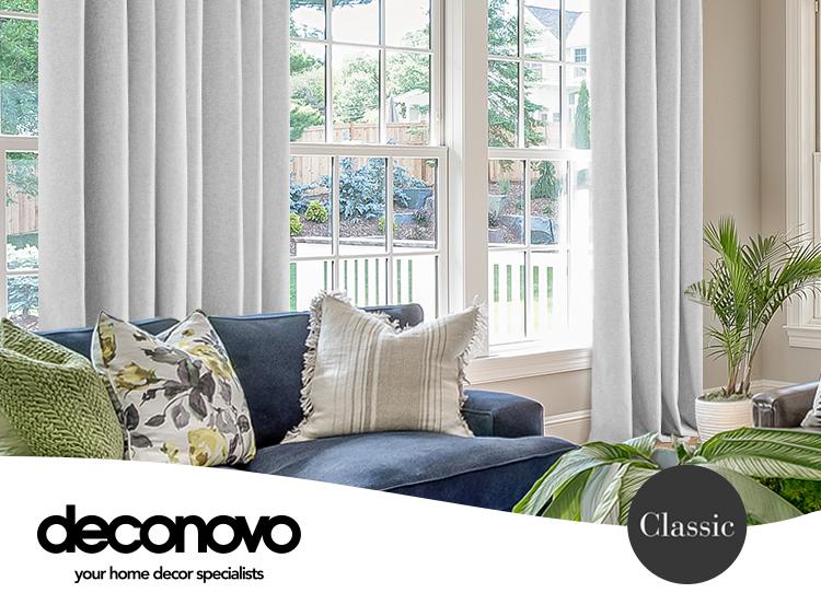 Deconovo 2pcs 100% Blackout Curtains for Living Room Bedroom Linen Blackout Curtains, Luxury BlackOut Curtains for Home Room Decor Ideas
