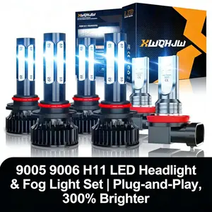 6PCS LED Headlight Bulbs Combo 9005 9006 H11, 26000LM 6000K Super Bright High/Low Beam and Fog Light, IP68 Waterproof Canbus Ready, Plug and Play Fit for Toyota Corolla 2009 2010 2011 2012 2013