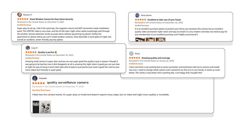 HomiQ AI 3K 5MP Magnetic Window Camera, 2.4/5GHz Dual-Band WiFi Indoor Security Camera, Color Night Vision, AI Smart Video Search & Auto Highlights, 24/7 Recording, Motion Detection, Easy Install Phone & SD