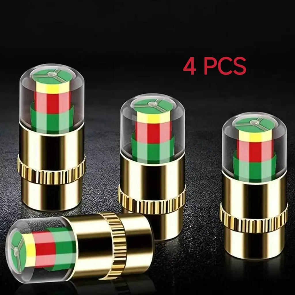 [4 PCS ]Car Auto Tire Pressure Monitor Valve, Car Pressure Monitor Valve Stem, Tire Pressure Monitor Valve Stem Cap for Medium-Sized, Small, Motorbikes, Bicycles