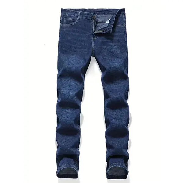 Men's Basic Slim Fit Jeans in Stretch Denim, Comfortable 5-Pocket Design for Everyday Wear and Street Style Fashion, Tops, Menswear