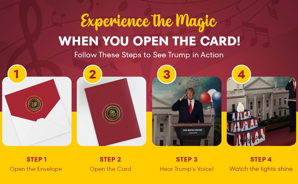 Trump Pop Up Birthday Card - Lights Up and Plays Sound - Presidential