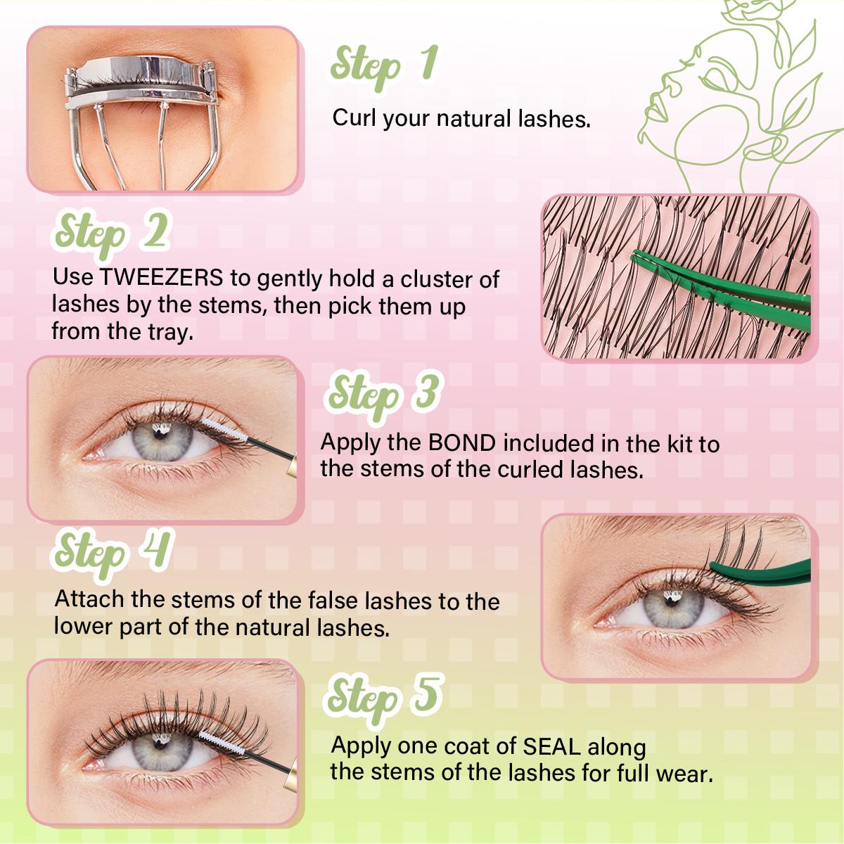 KEYYOU Aurora DIY Lashes Clusters With Invisible Band  Waterproof Long-Lasting | Natural Daily | Festival Lash Extension 8-16MIX Mascara Alternative Lash TikTok Shop FebruaryFaves