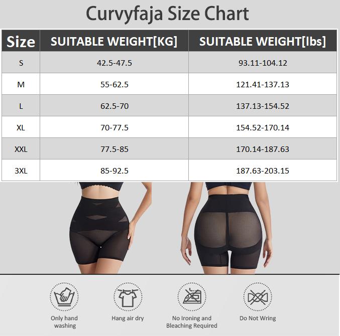 Curvyfaja Women's Comfort High Waist Shapewear Tummy Control Underpants Abdominal Control Panties Casual Womenswear Shorts with Hip Lift & Cross Compression Basic Minimalist