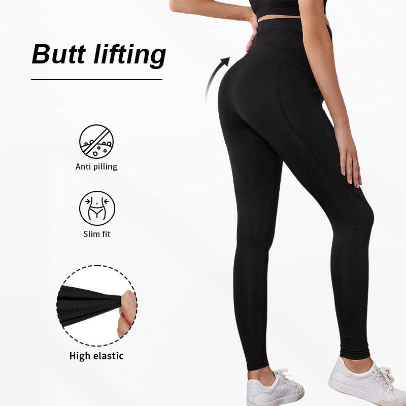 Women's Maternity Workout Leggings Over The Belly Pregnancy Yoga Pants with Pockets Soft Activewear Work Pants