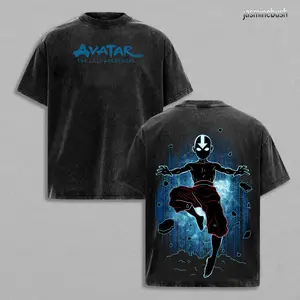 Aang T-Shirt - Avatar the Last Airbender Shirt, Animated Shirt, Vintage T-Shirt Menswear Top Underwear Tshirt The Last Air Nomad - The Avatar Anime Double Printed Washed Tee Unisex Oversize Anime Manga MCV