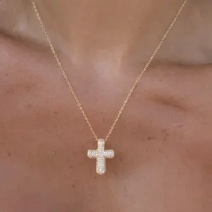 EVRY JEWELS Gold or Silver Plated Women's Hypoallergenic Forever Blessed Cross Necklace EVRY JEWELS Gold or Silver Plated Women's Hypoallergenic Forever Blessed Cross Necklace