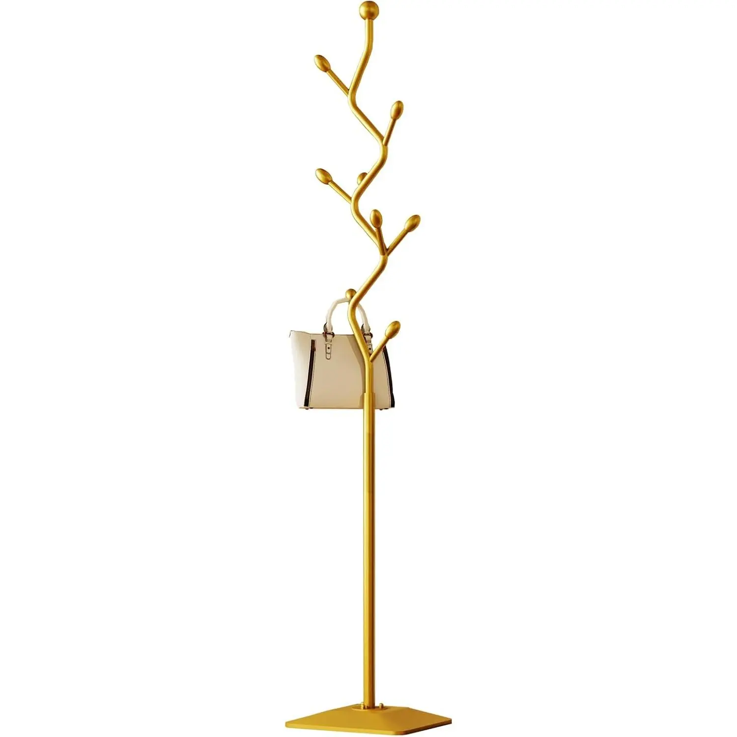 Tree-shaped coat rack stand,Metal coat tree with 8 Hooks and sturdy cast iron base,Heavy Duty coat rack freestanding coat hanger stand for Clothes Hats Scarfs Purses ()